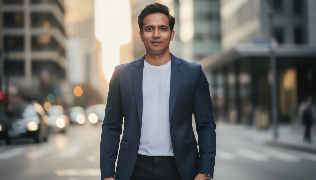 Confident man with assured posture and direct eye contact representing modern dating confidence